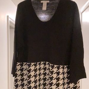 STUDIO I Black/ herringbone Knit Dress